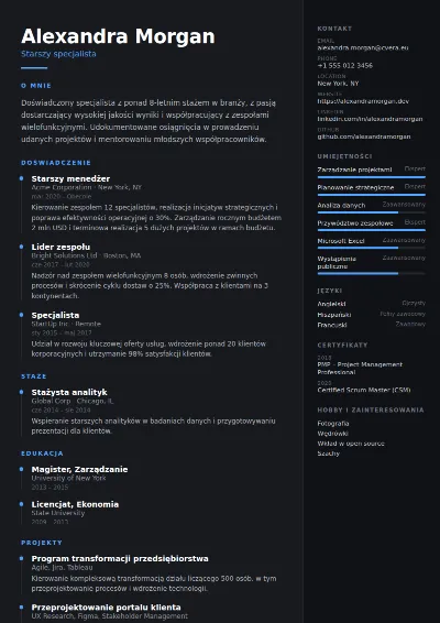 Szablon CV Carbon