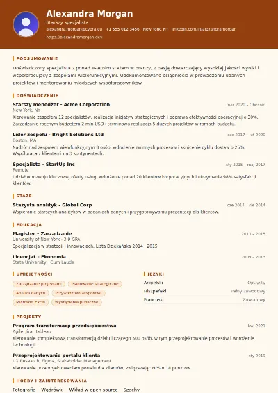Szablon CV Carpenter