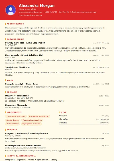 Szablon CV Chef