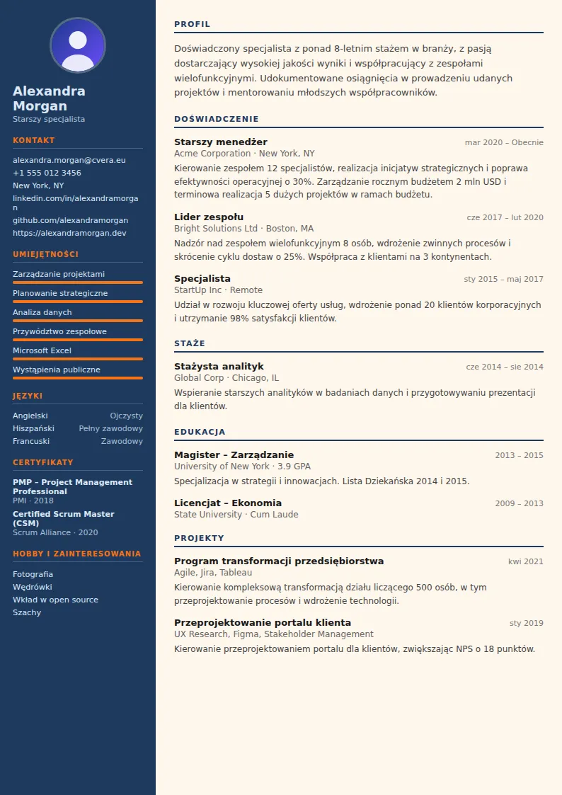 Szablon CV Civil Engineer