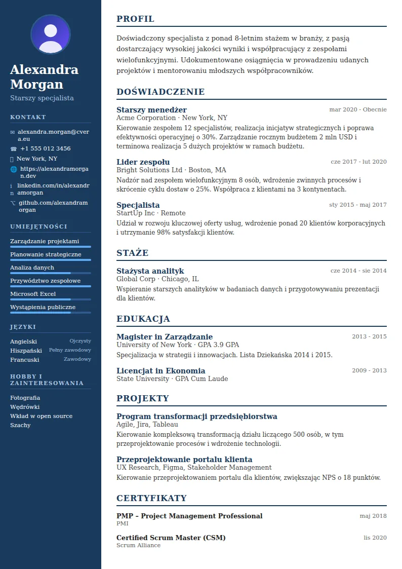 Szablon CV Classic