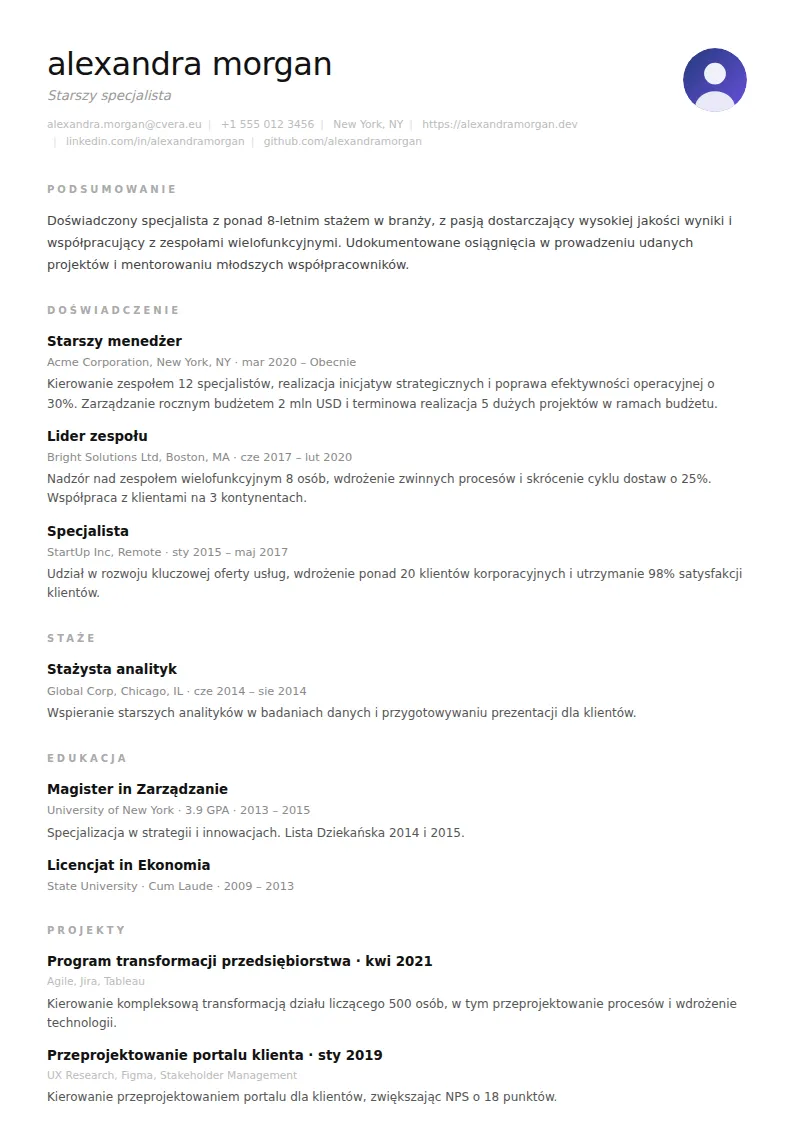 Szablon CV Clean