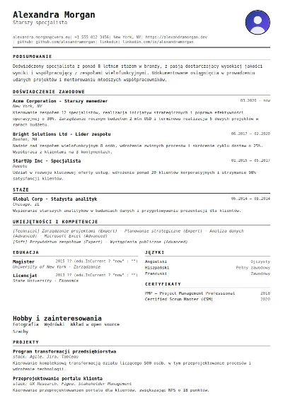 Szablon CV Compact