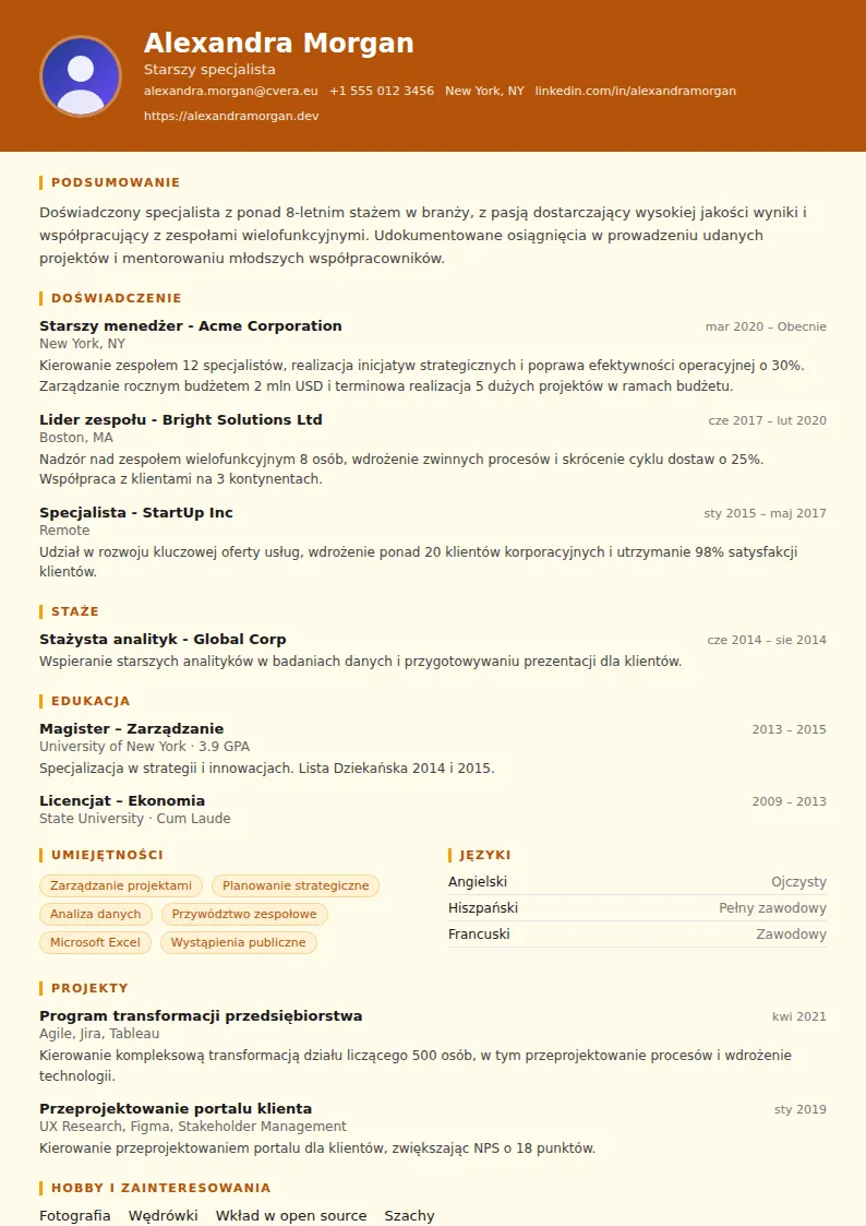 Szablon CV Construction