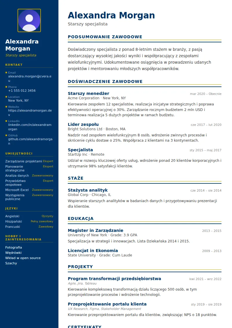 Szablon CV Corporate