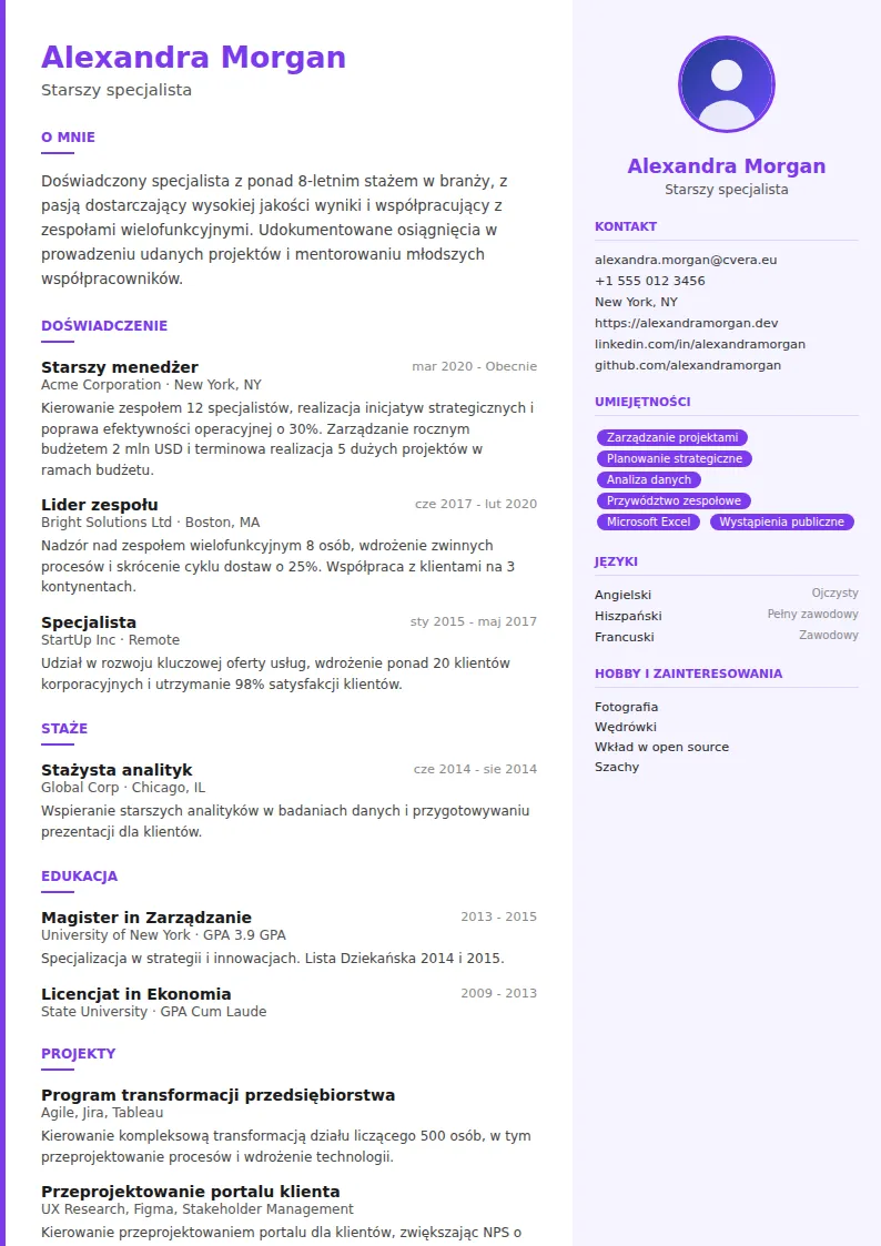 Szablon CV Creative