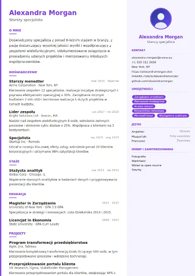 Szablon CV Creative