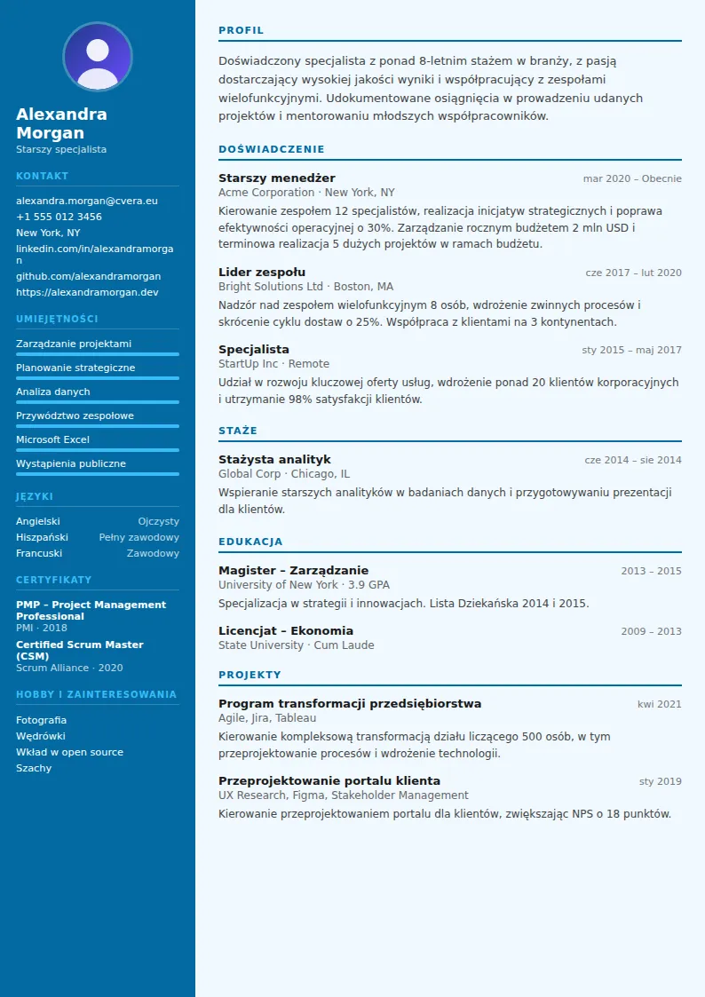 Szablon CV Dentist