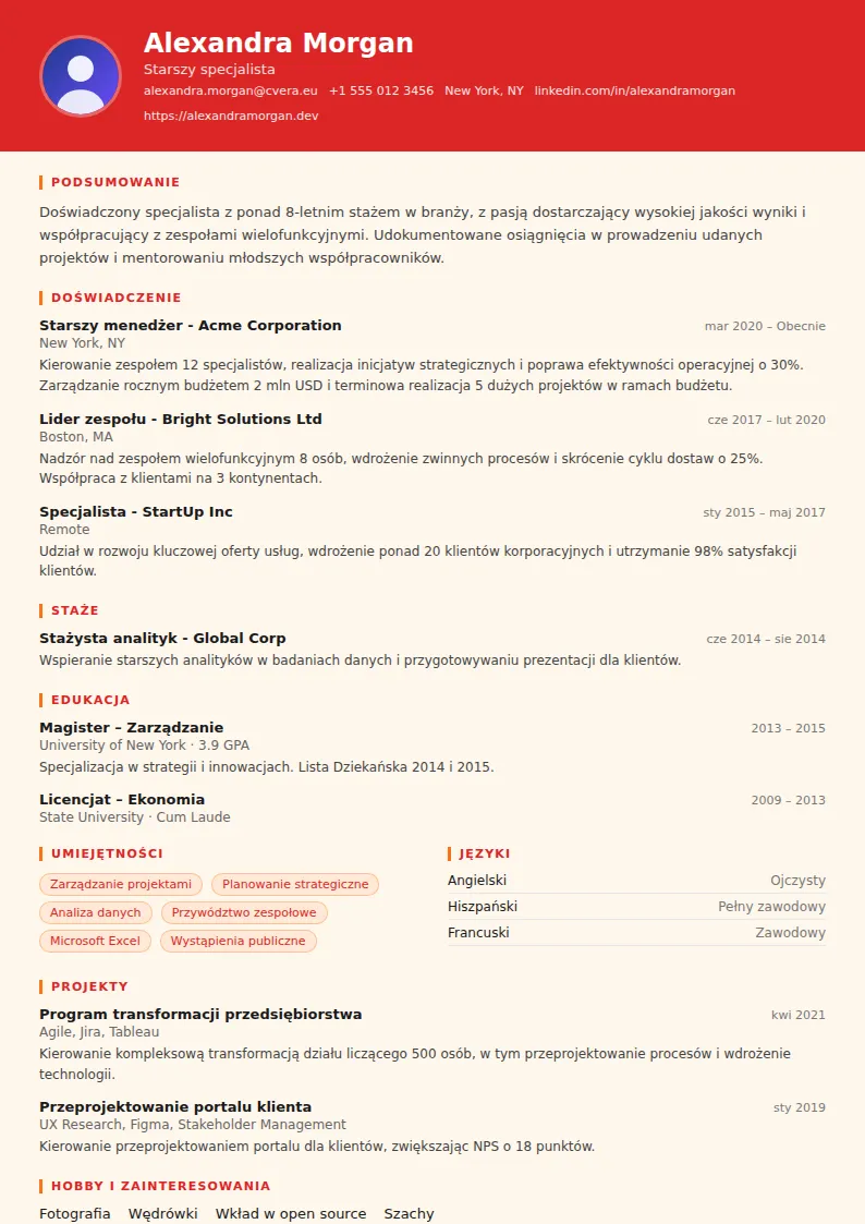 Szablon CV Firefighter