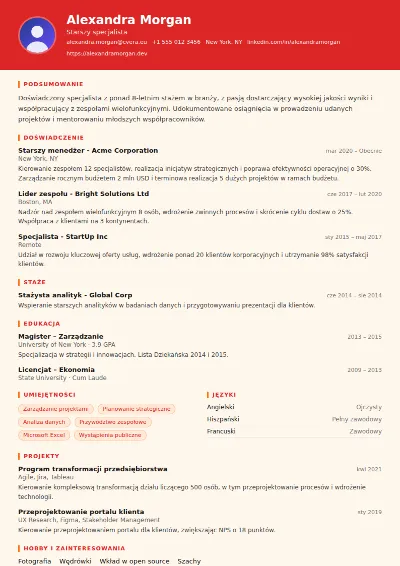 Szablon CV Firefighter