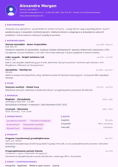 Szablon CV Graphic Designer