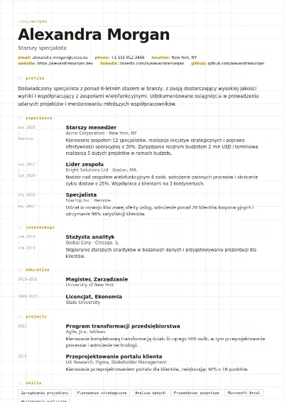 Szablon CV Gridline