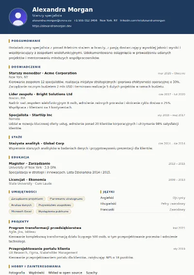 Szablon CV Legal