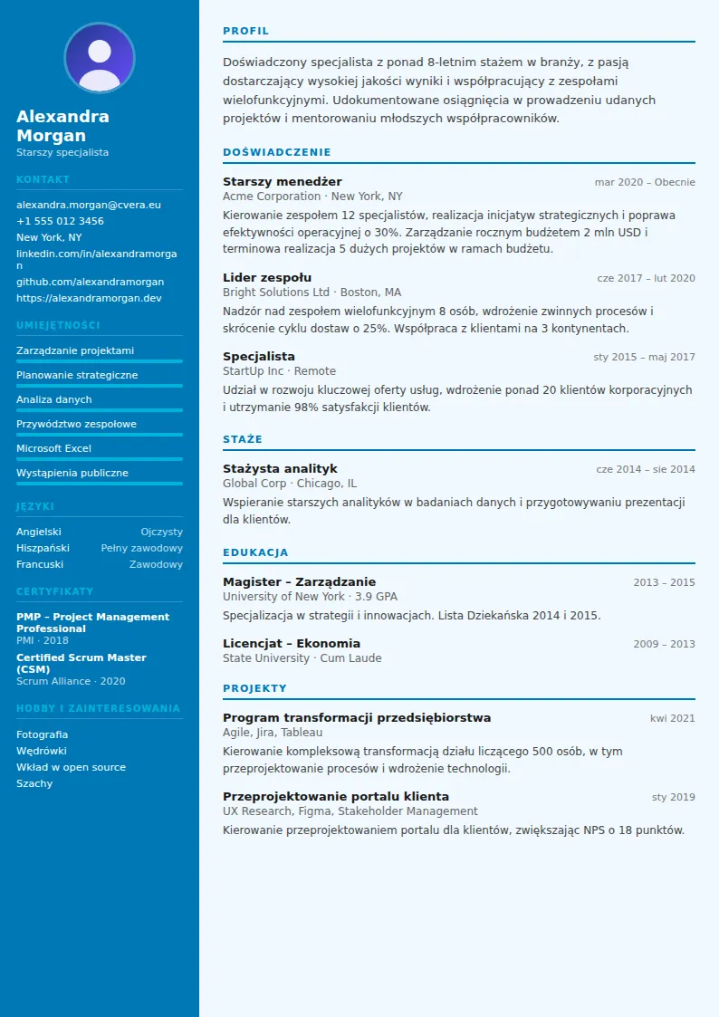 Szablon CV Medical