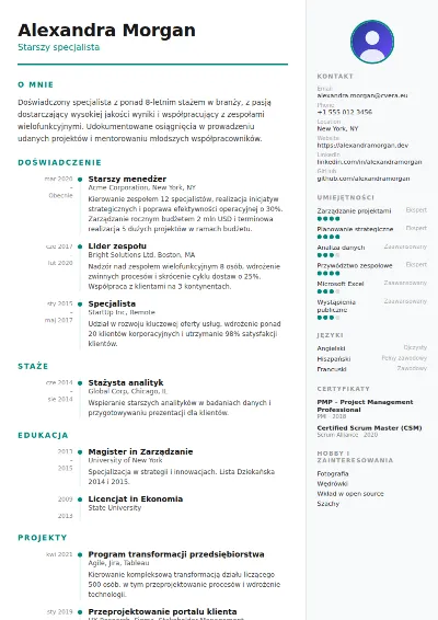 Szablon CV Modern