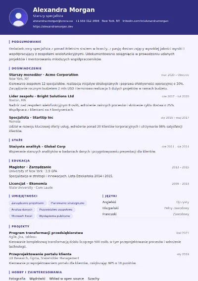 Szablon CV Paralegal
