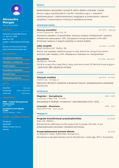 Szablon CV Physiotherapist