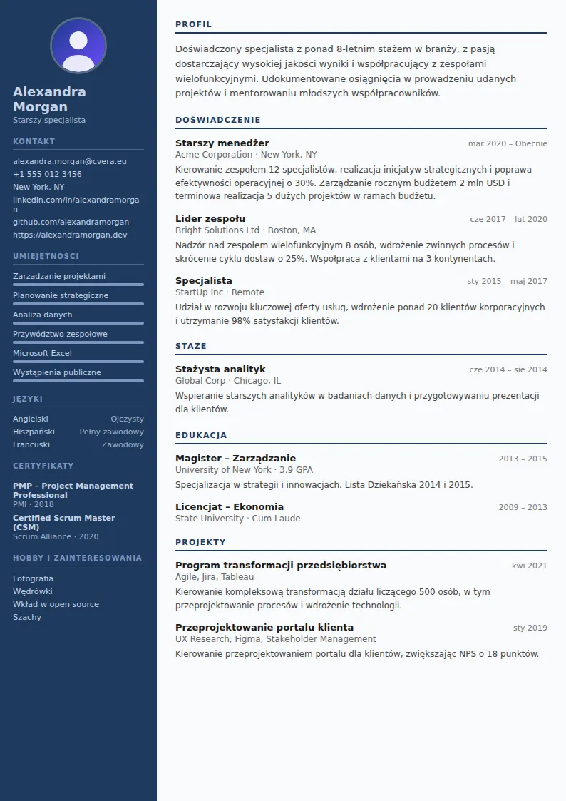 Szablon CV Police