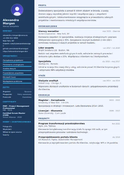 Szablon CV Radiologist