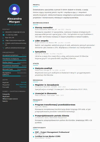 Szablon CV Sleek