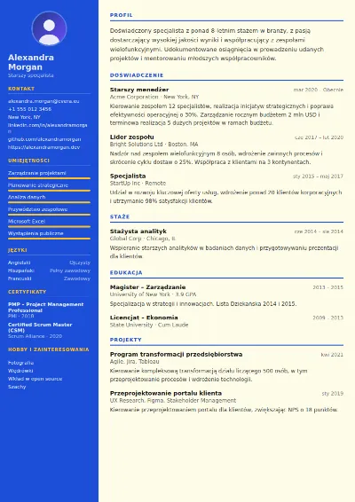 Szablon CV Teacher