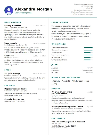 Szablon CV Two Column