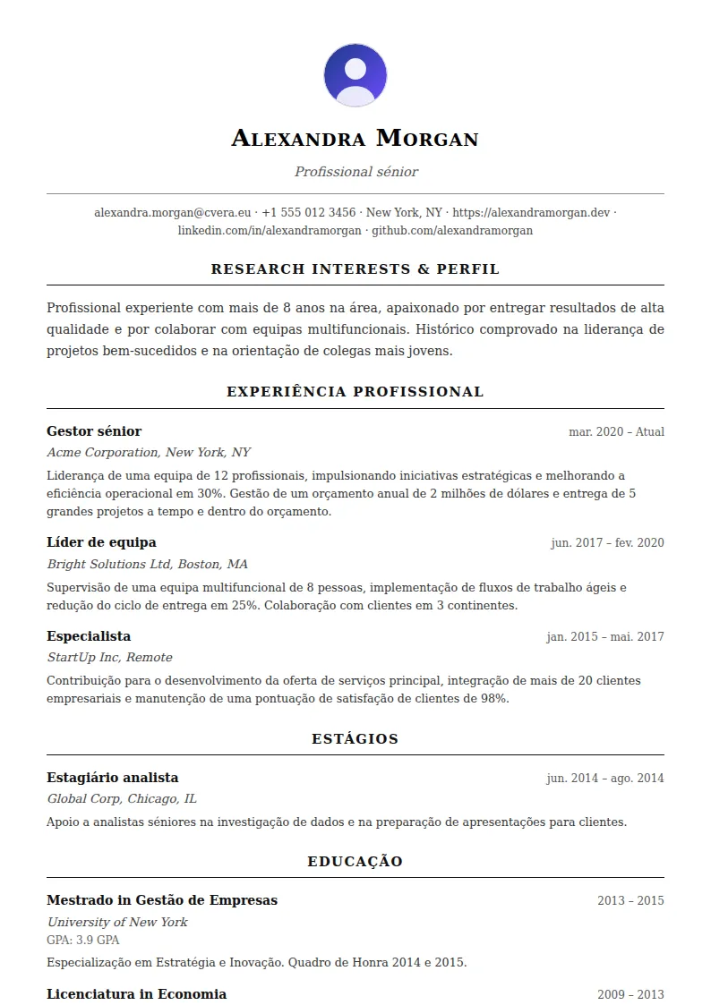 Modelo de CV Academic