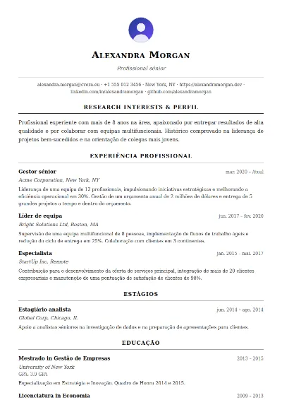 Modelo de CV Academic
