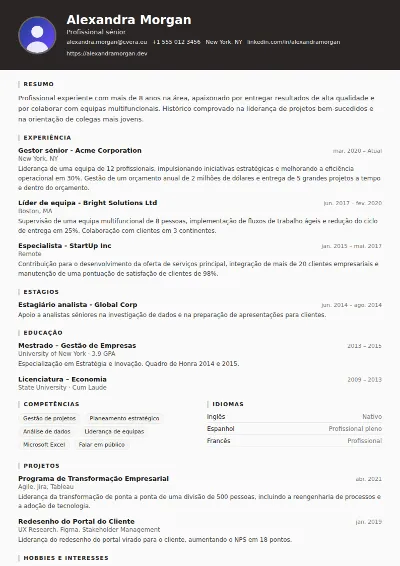 Modelo de CV Architect