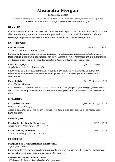 Modelo de CV ATS Classic