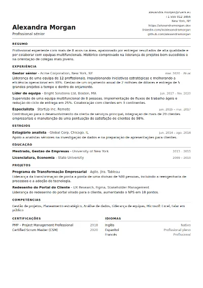 Modelo de CV ATS Compact