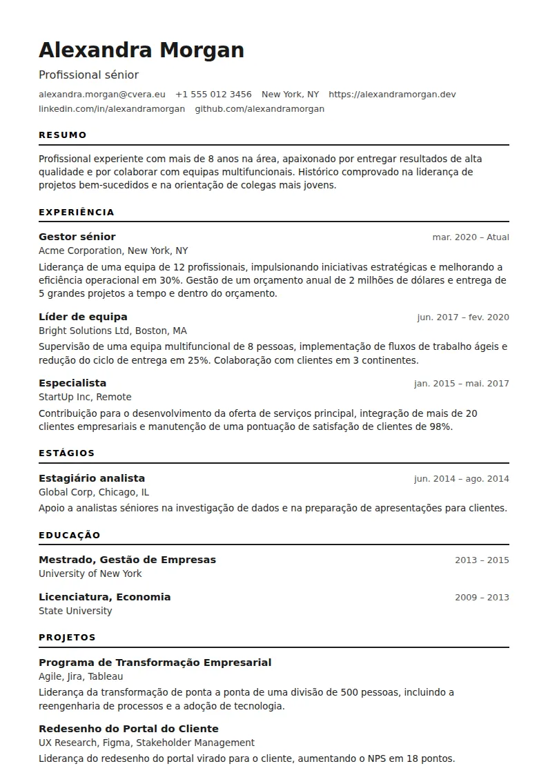 Modelo de CV ATS Modern
