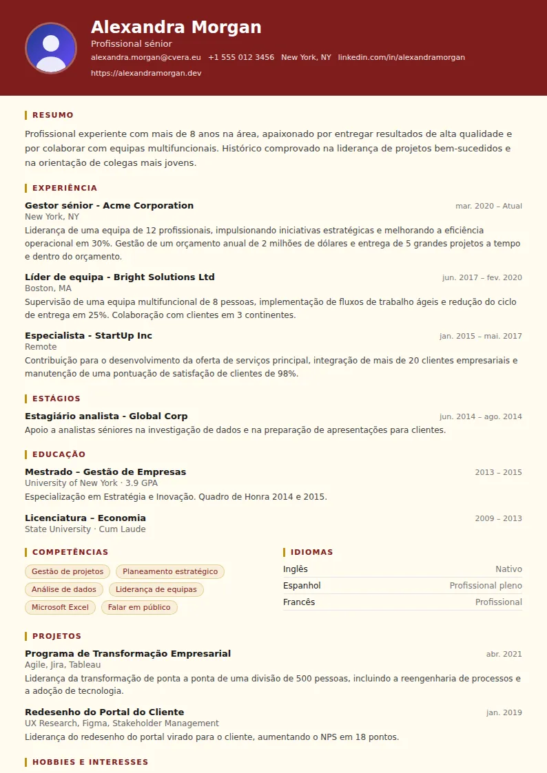 Modelo de CV Attorney