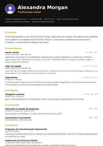 Modelo de CV Bold