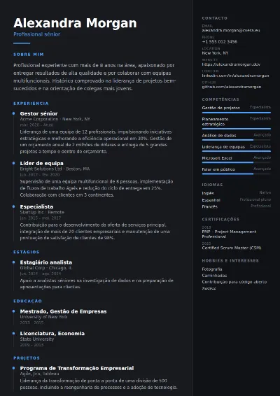 Modelo de CV Carbon
