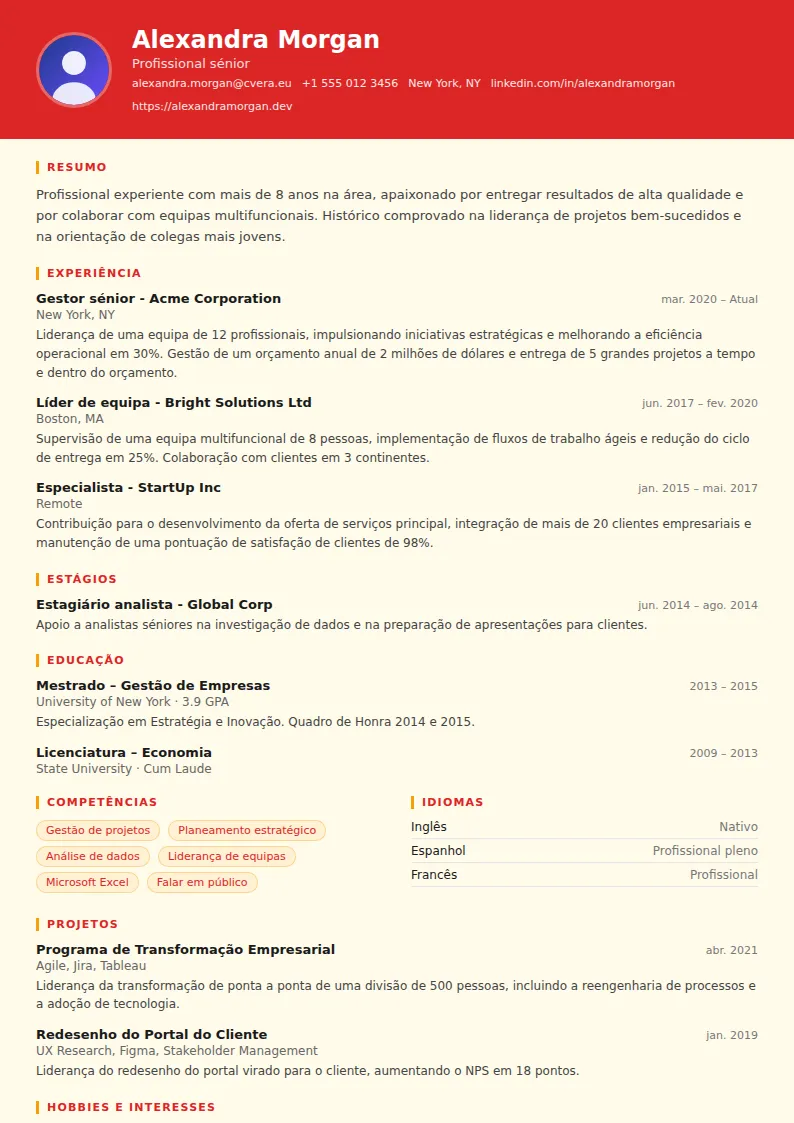 Modelo de CV Chef