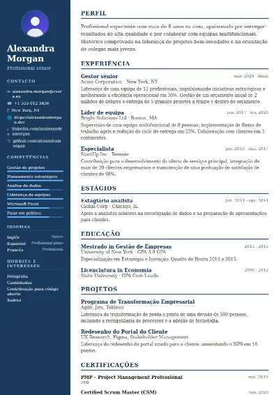 Modelo de CV Classic