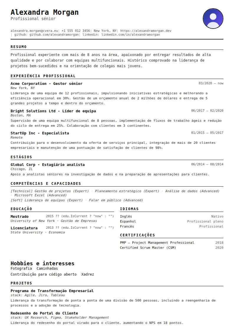 Modelo de CV Compact