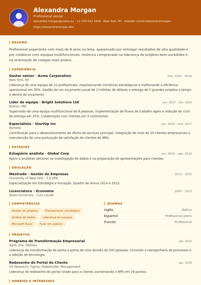 Modelo de CV Construction