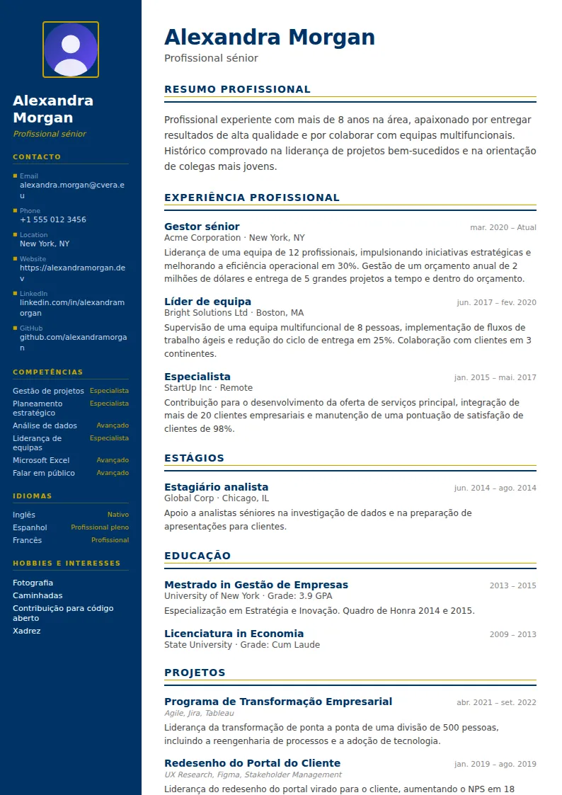 Modelo de CV Corporate
