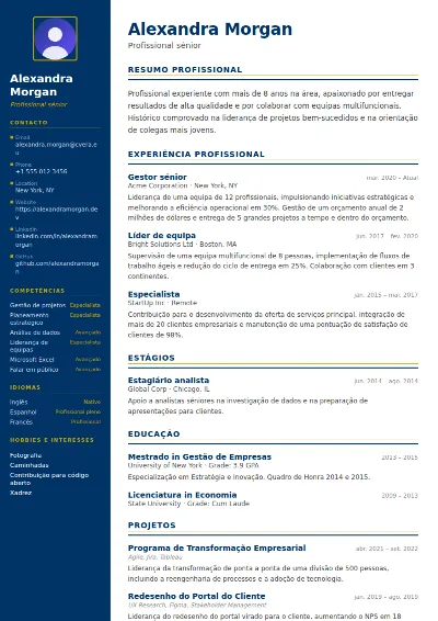 Modelo de CV Corporate