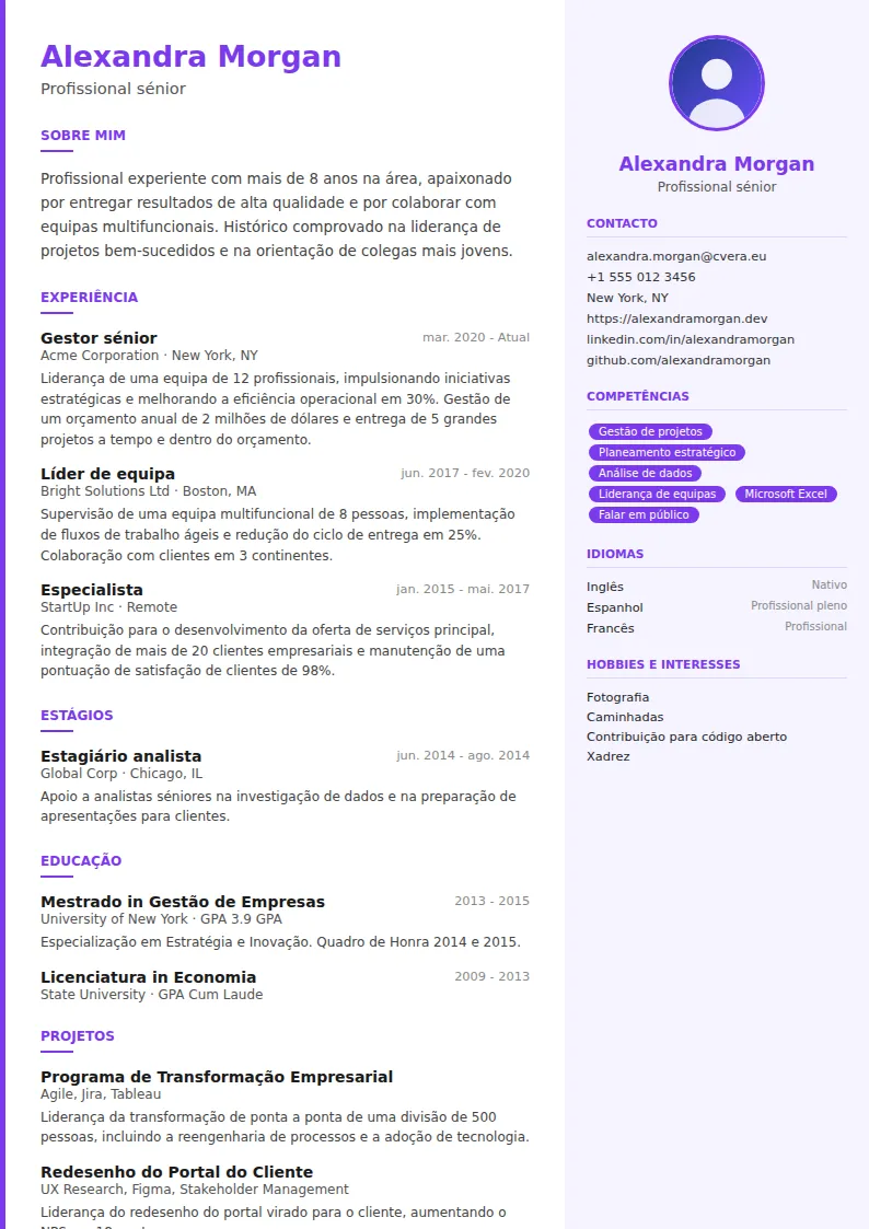 Modelo de CV Creative