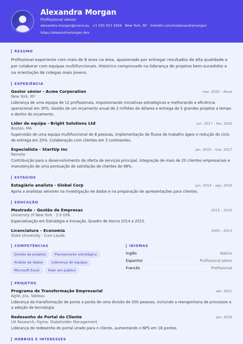 Modelo de CV Data Scientist
