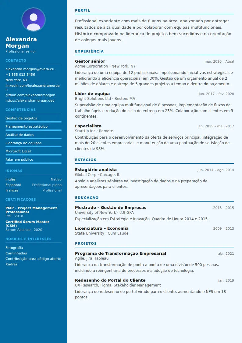 Modelo de CV Dentist