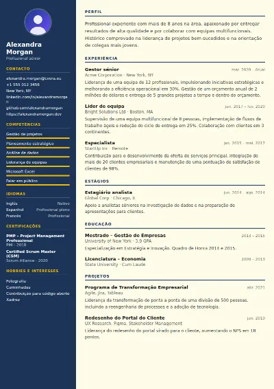 Modelo de CV Electrician