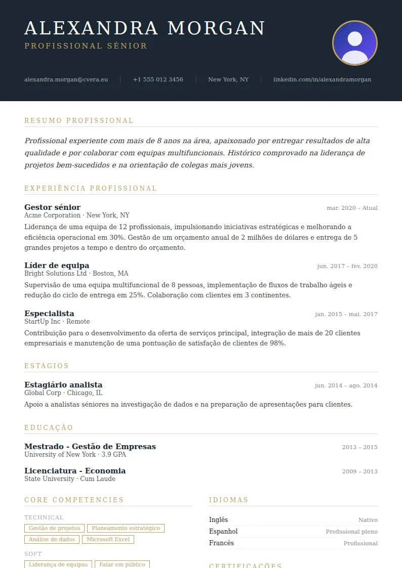Modelo de CV Executive