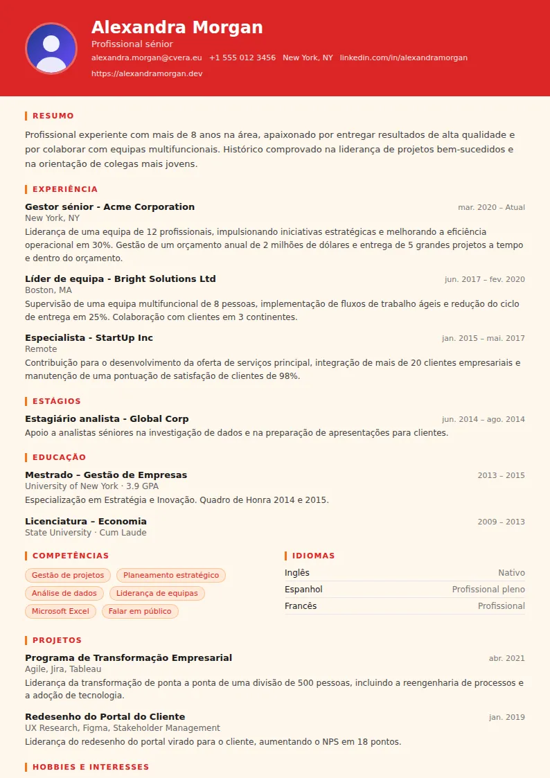 Modelo de CV Firefighter