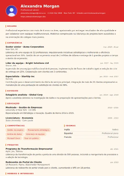 Modelo de CV Firefighter
