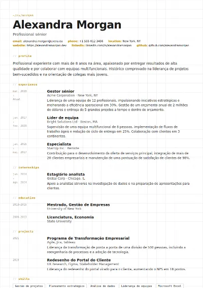Modelo de CV Gridline