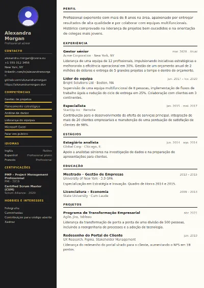 Modelo de CV Hotel Manager